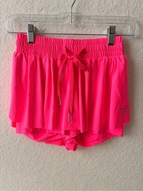NWOT Neon Pink Butterfly Running Shorts | High Waist Double Layer Shorts